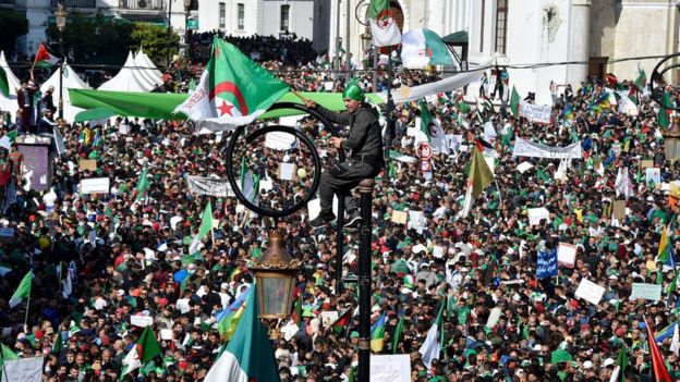 Some estimates say as many as a million people marched in the capital, Algiers