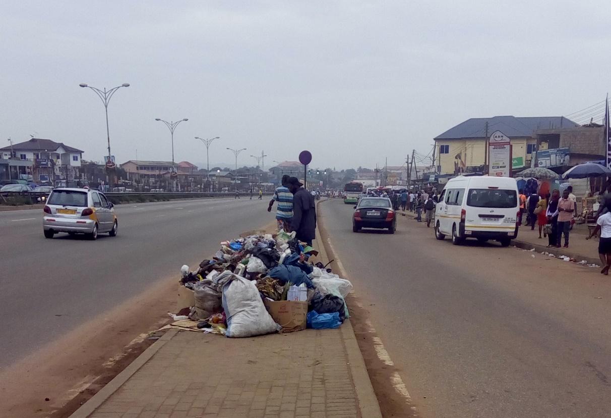 Heap of refuse on George Walker Bush Highway, Lapaz, on 9th July, 2018 in Accra.