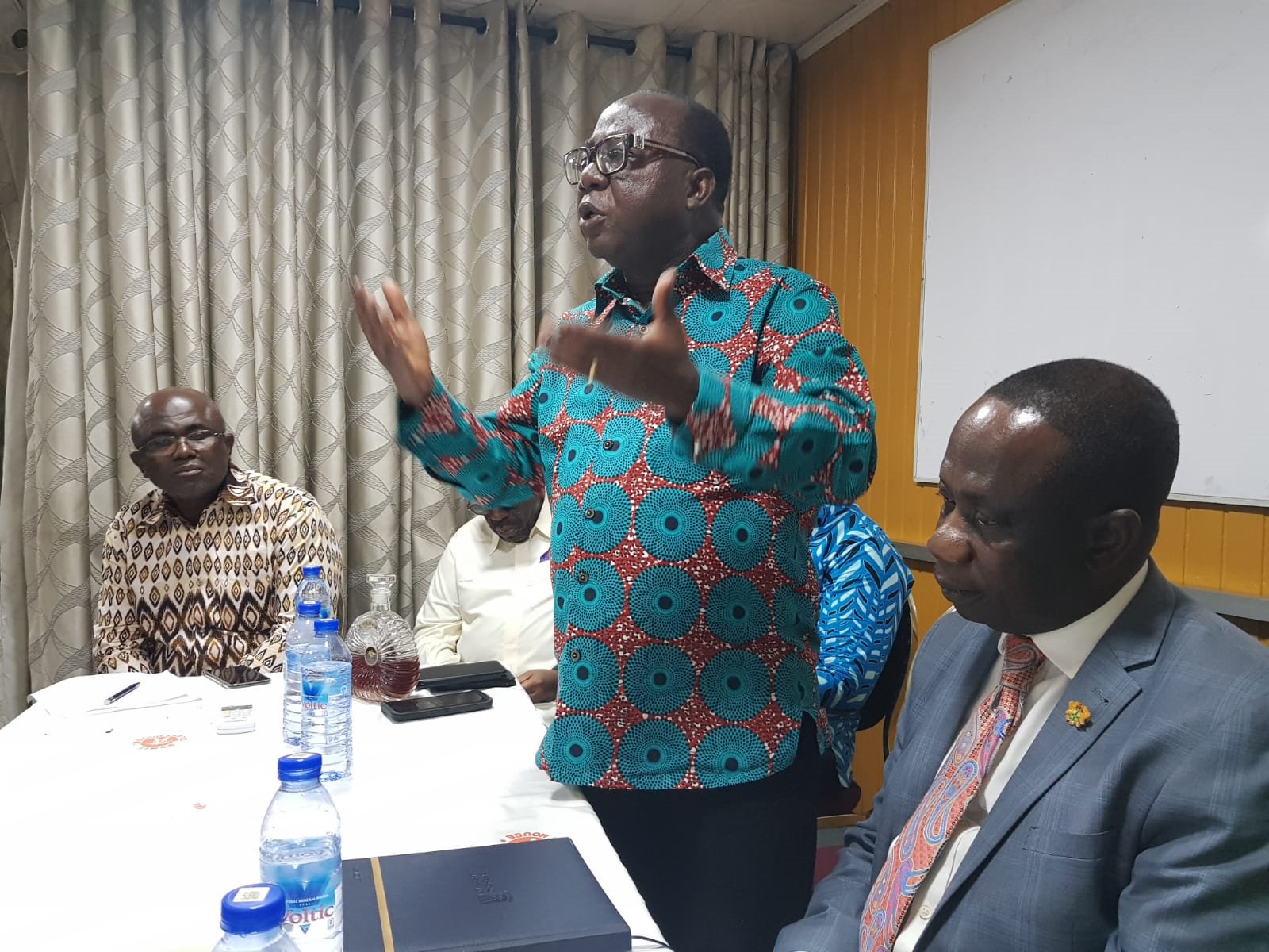 Freddie Blay interacts with NPP USA members