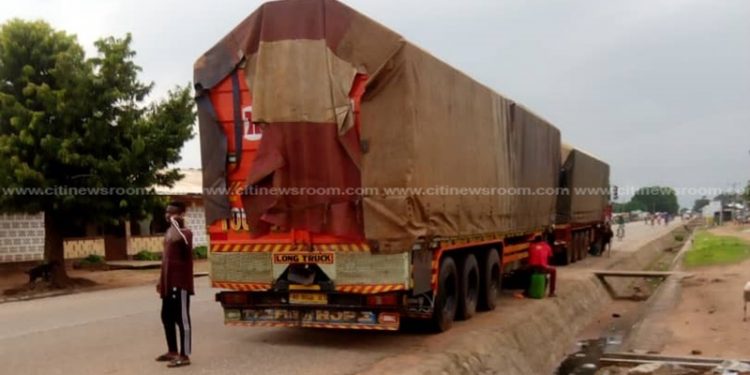 File photo: A truck loaded with what is believed to be smuggled fertilsier