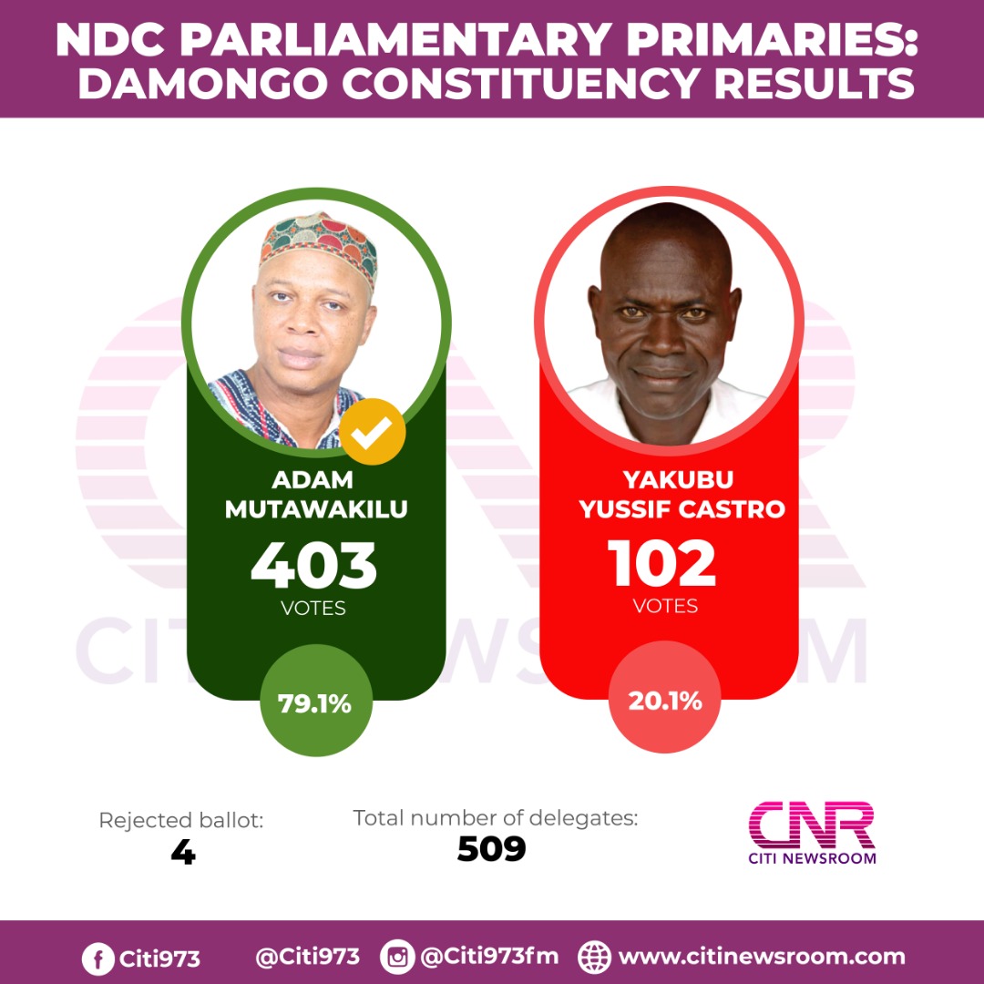 #NDCDecides:  Full list of results of parliamentary primaries from Savannah Region
