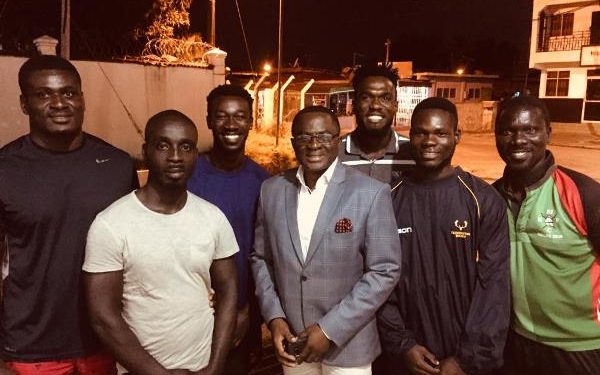 GOC President Ben Nunoo-Mensah (Middle in glasses) with some members of the Ghana Rugby Team.