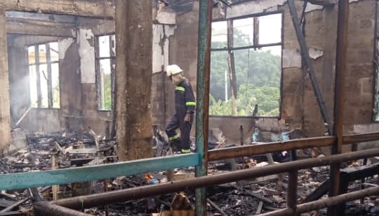 Fire destroys tailoring shop at police training school