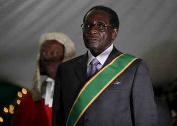 Robert Mugabe during his swearing-in ceremony in Harare, 2008. The former Zimbabwean president has died aged 95.