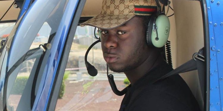 Emanuel Poku was pictured enjoying a helicopter ride in Mexico