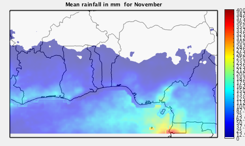 Image Caption: Average rainfall for the month of October