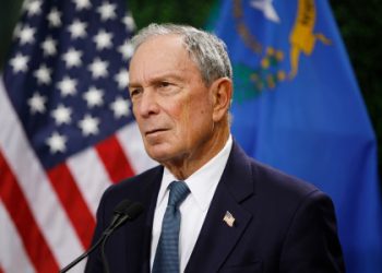 Mandatory Credit: Photo by John Locher/AP/Shutterstock (10120706a)
2020 Democratic presidential candidate Michael Bloomberg speaks at a news conference at a gun control advocacy event, in Las Vegas
Election 2020 Bloomberg, Las Vegas, USA - 26 Feb 2019
