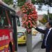 Secretary of Mobility of Bogota walks the flower lined streets of Bogotá in honor of road traffic victims