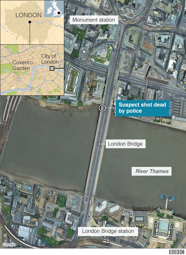 London Bridge: Man shot dead by police after several stabbed