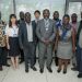 Front Row, From Left to Right: Dr. Samuel Dadzie, (Head Parasitology Dept, NMIMR), Yen Hai Doan (Junior Associate Professor, TMDU), Prof. G. Armah (Senior Research Fellow, NMIMR), Prof A. Kwabena Anang, (Director NMIMR), Mrs. Gloria Obeng- Benefo (PRO NMIMR), 
Back Row, Left to Right: Mr. Kwabena Kwadade, Legal & Compliance Manager (MPSG), Takaya Hayashi (Junior Associate Professor, TMDU), Dr. Francis Dennis (Research Fellow NIMR), Dr. Kofi Bonney (Research Fellow, NMIMR), Dr. Anthony Ablortey (Senior Research Fellow, NMIMR)