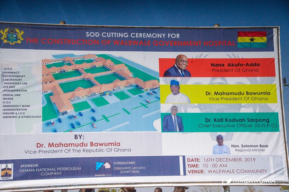 Bawumia cuts sod for construction of 100-bed hospital in Walewale