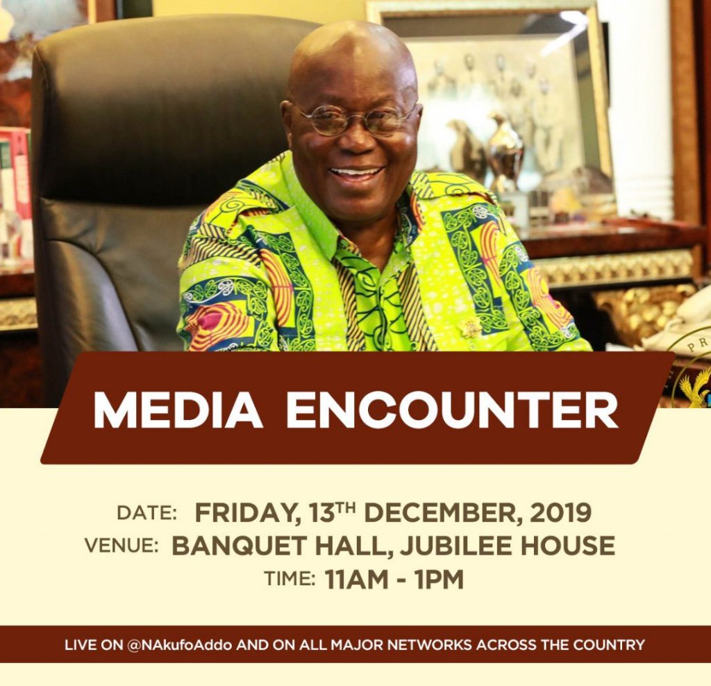 Nana Addo to hold media encounter on Friday