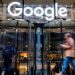 People walk past Google's UK headquarters in London on November 1, 2018. - Hundreds of employees walked out of Google's European headquarters in Dublin on Thursday as part of a global campaign over the US tech giant's handling of sexual harassment that saw similar protests in London and Singapore. (Photo by Tolga Akmen / various sources / AFP)        (Photo credit should read TOLGA AKMEN/AFP via Getty Images)