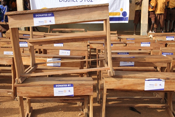 Accra East Rotary Club donates furniture to Sinyangsa primary, JHS