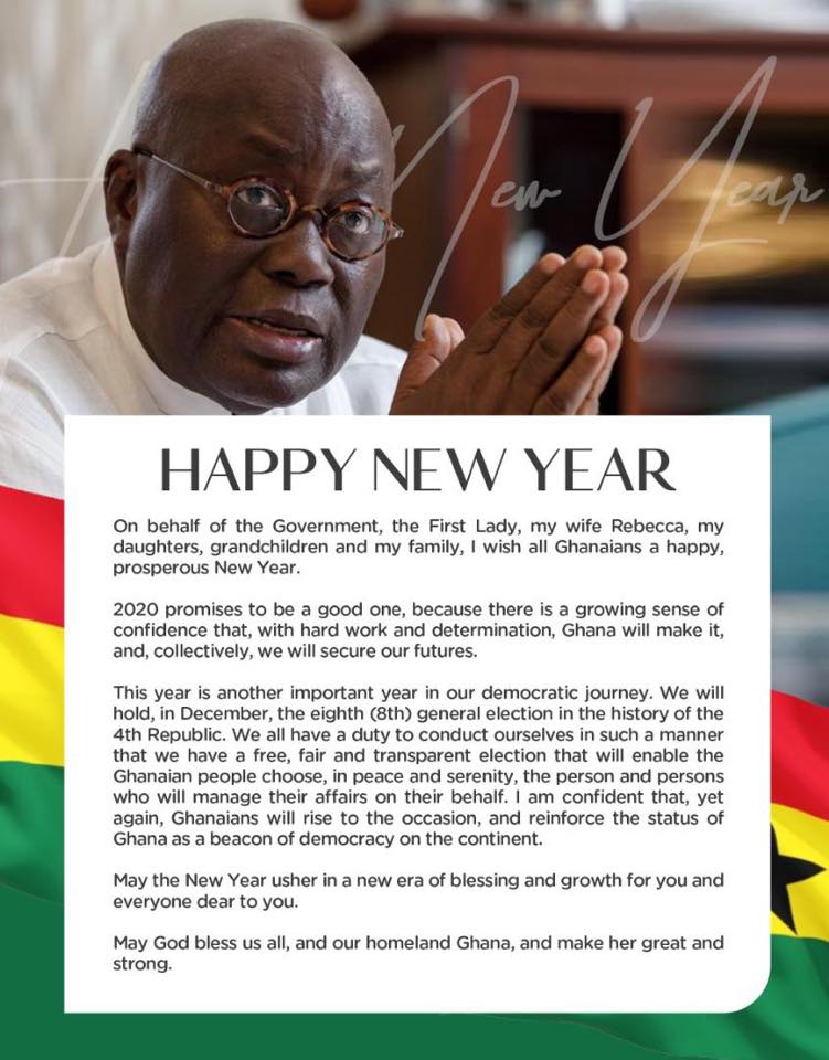 Goodwill message by Nana Addo for 2020