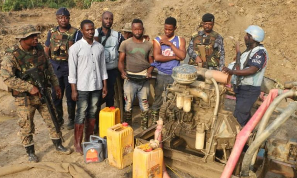 Bekwai: Two Chinese, six Ghanaians nabbed for engaging in galamsey