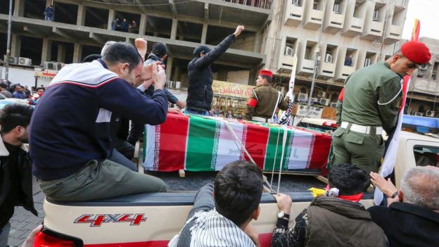 Qasem Soleimani: Mourners gather in Baghdad for funeral