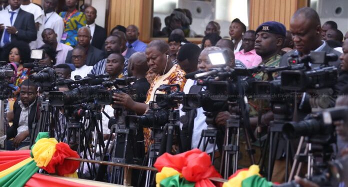 File photo: Journalists in Parliament