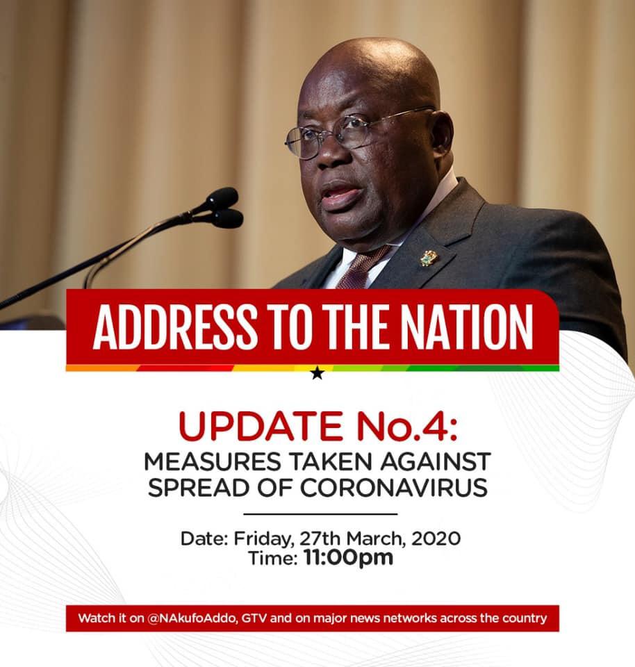 Akufo-Addo to update Ghanaians on COVID-19 fight at 11pm
