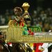 ACCRA, GHANA - FEBRUARY 10:  The winners' trophy is carried on to the pitch after the AFCON Final match between Cameroon and Egypt at the Ohene Djan Stadium in Accra, Ghana.  (Photo by Lee Warren/Gallo Images/Getty Images)