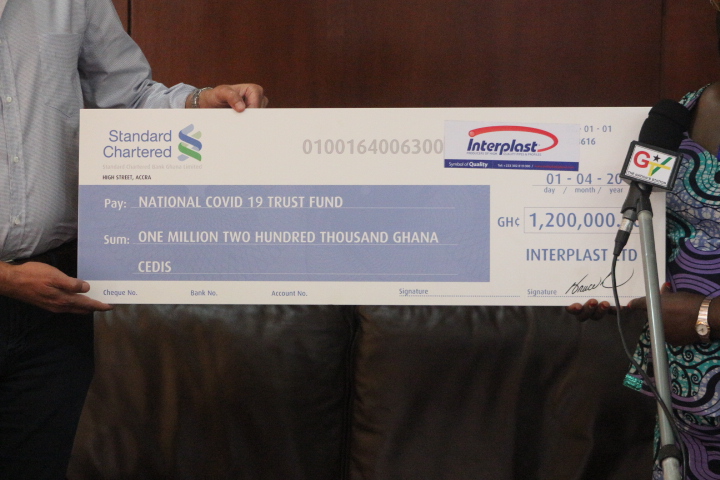 Interplast, Justmoh Construction donate GHS1.7m to COVID-19 Fund