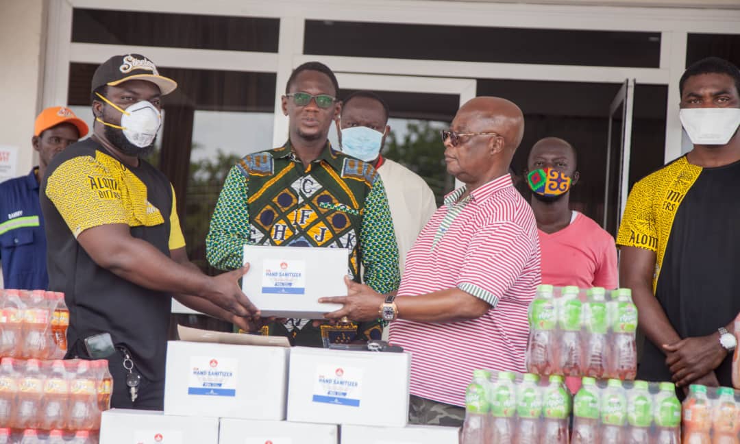 Kasapreko donates water, sanitisers to Manhyia Palace