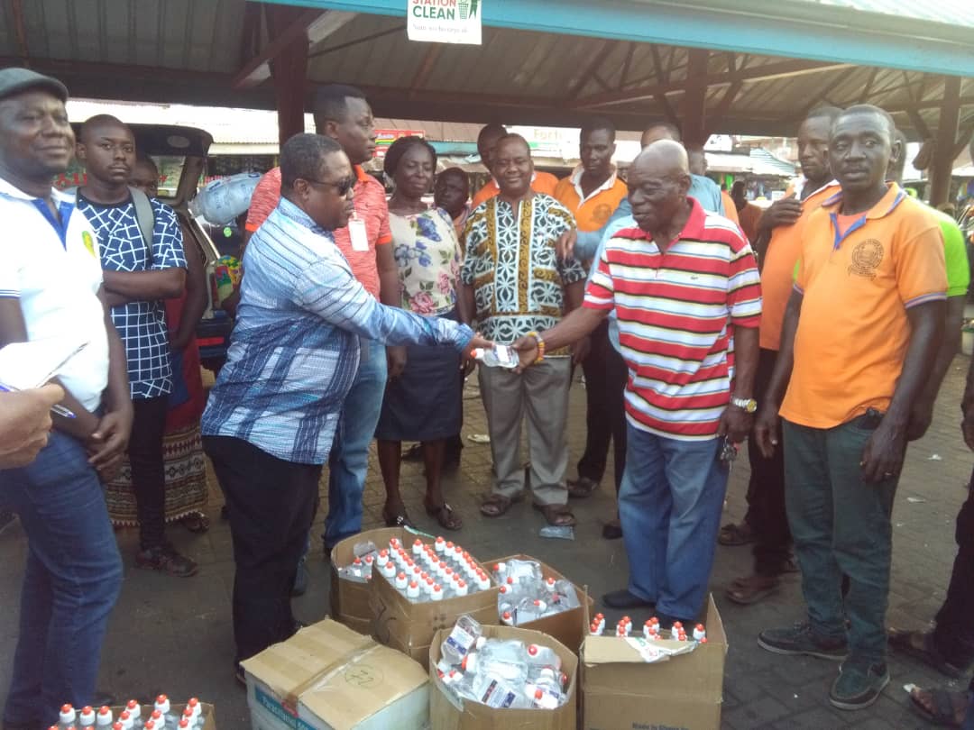 KTU distributes sanitisers to Koforidua Prisons, transport unions