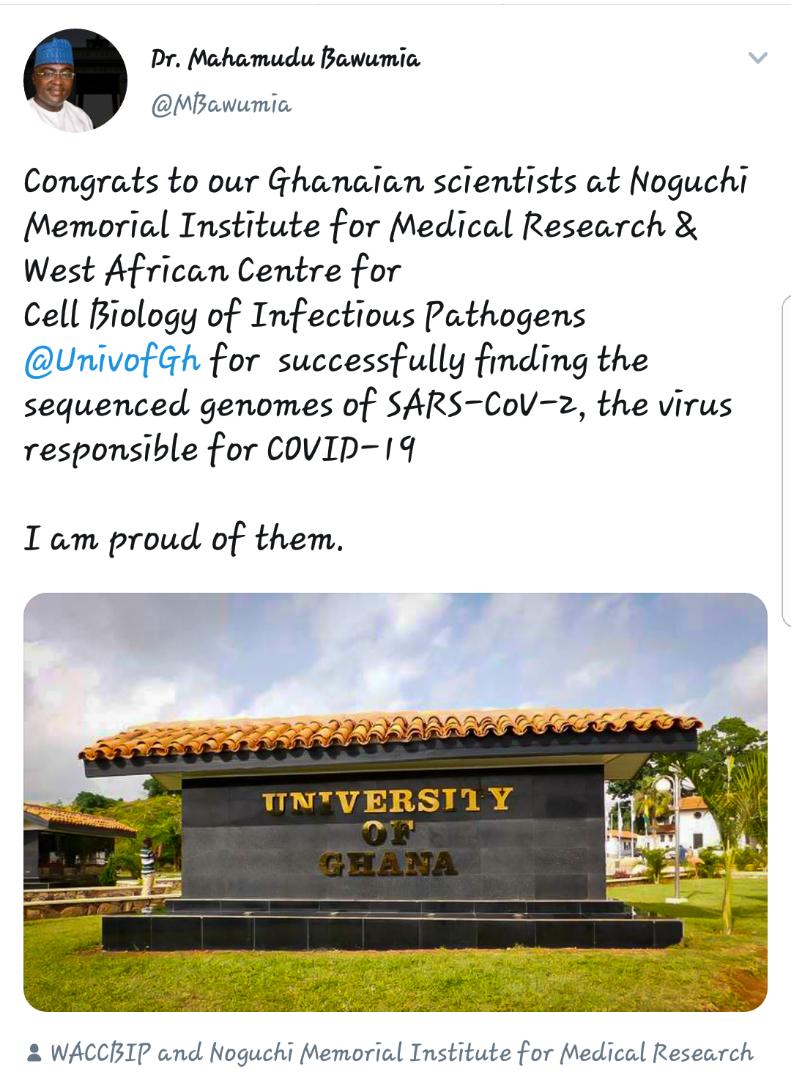 Bawumia commends UG scientists for research on COVID-19 virus