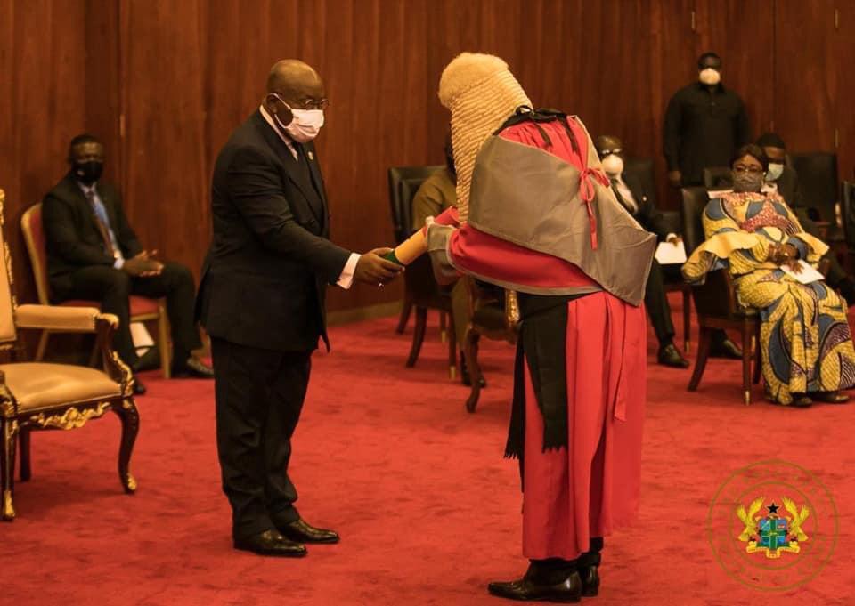 Akufo-Addo swears in Supreme Court Jutices Honyenuga and Tanko Amadu