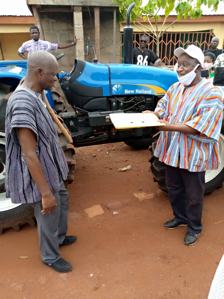 Bawumia presents tractor to 75-year-old former teacher