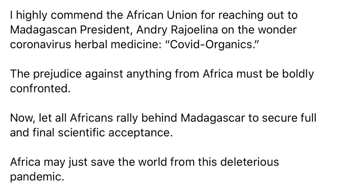 Let’s rally behind Madagascar’s COVID-19 herbal remedy – Ablakwa