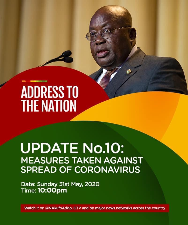 Akufo-Addo to deliver 10th address on Ghana’s COVID-19 fight at 10pm