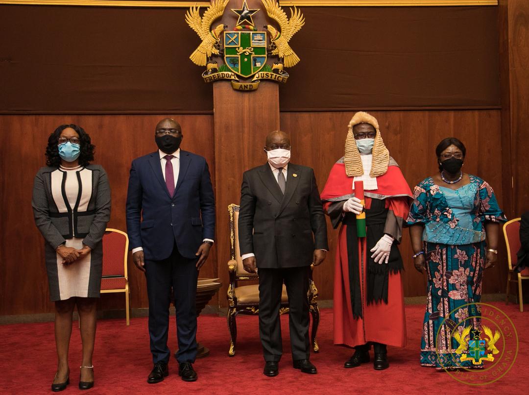 Akufo-Addo swears-in Supreme Court Justices Mensa-Bonsu and Yonny Kulendi