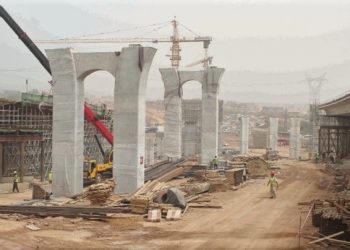 Ongoing works at the Pokuase Interchange