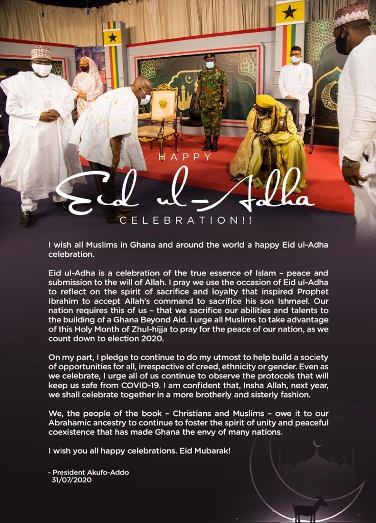 Eid-ul-Adha: Pray for peace ahead of 2020 polls – Akufo-Addo urges Muslims