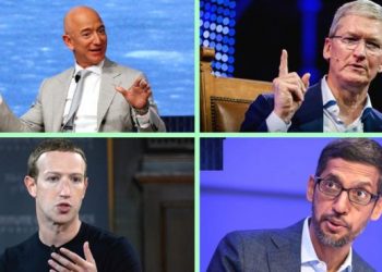 Amazon's Jeff Bezos, Apple's Tim Cook, Facebook's Mark Zuckerberg and Google's Sundar Pichai defended their firms