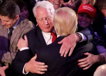 Robert Trump, pictured here after his brother's election win in 2016, used to manage Trump's real-estate investments
