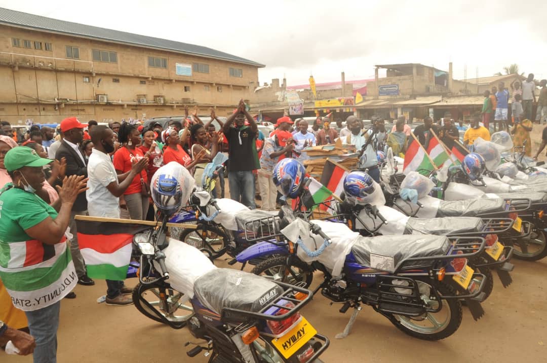 Obuobia Darko-Opoku donates 15 motorbikes to Weija Gbawe NDC