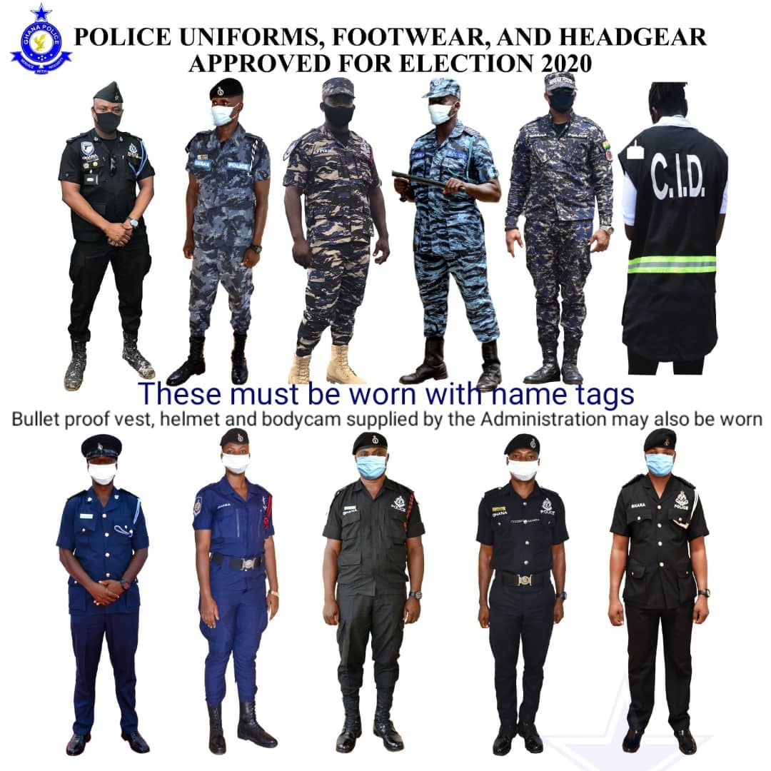 The prescribed uniforms released by the police service