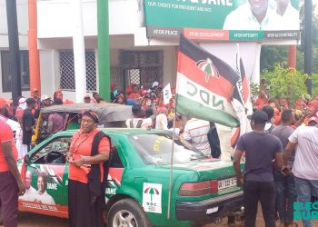NDC supporters gathered in Kumasi for a protest
