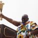 Ghana President elect Nana Akufo-Addo during his inauguration ceremony in Accra, Ghana, Saturday Jan. 7, 2017. Ghana's chief justice swore in the nation's newly elected President Nana Akufo-Addo amid a sea of people dressed in the red, blue and white colors of his party. Akufo-Addo, 72, won the Dec. 7 election on his third run for the office, defeating incumbent John Dramani Mahama. (AP Photo)