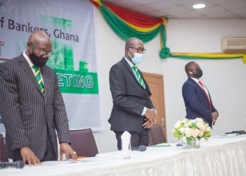 From left, Mr. Charles Ofori Acquah, CEO of CIB Ghana, Reverend Sampson Omari, Vice President of CIB Ghana and Mr. Sina Kamagate, Chairperson of Finance Committe of CIB Ghana