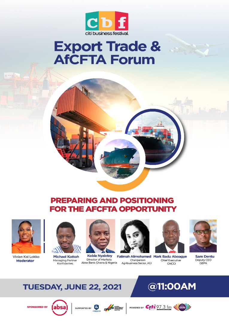 #CitiBusinessFestival: Virtual forum on AfCFTA comes off today