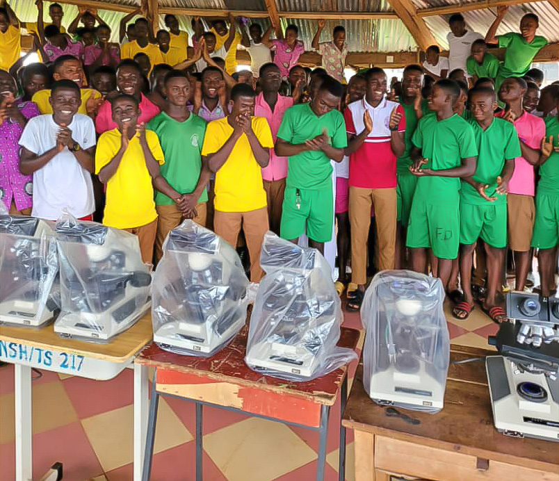 Harriet Kyeremateng Oppong donates science equipment to Nkoranza SHTS