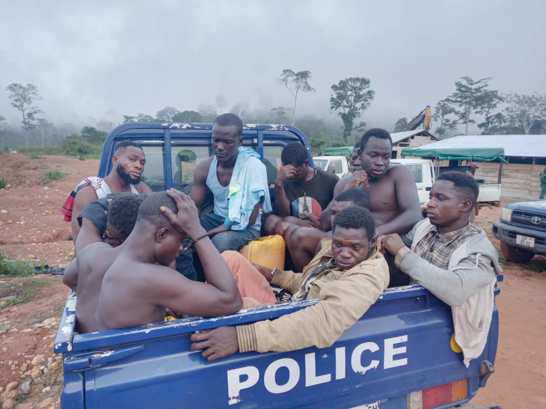 Adansi Akrofuom: Taskforce arrests 24 illegal miners, burns mining equipment