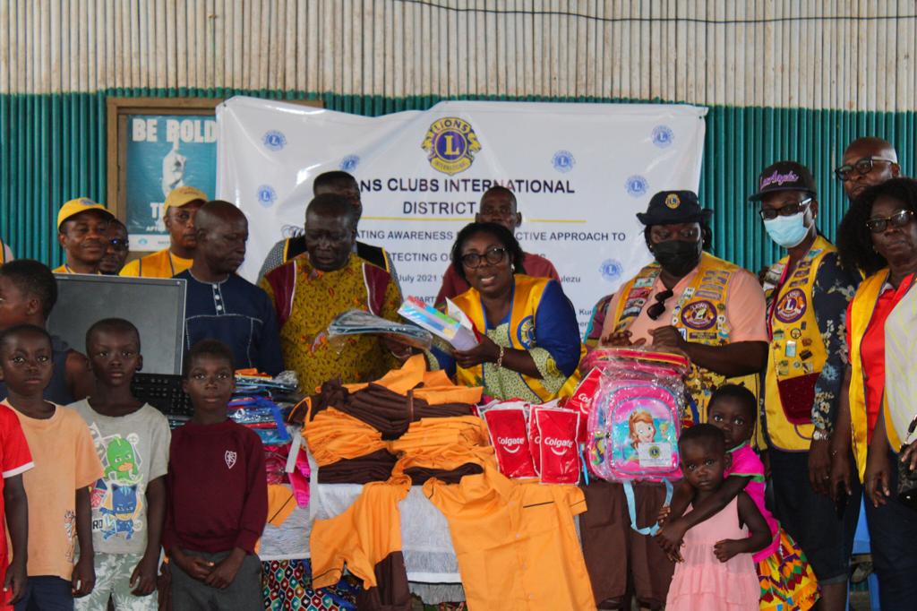 Lions Club Ghana District 418 donates learning materials to Nzulezo MA Basic School