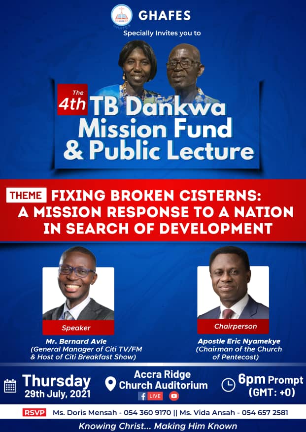 Bernard Avle to speak at TB Dankwa mission fund and public lecture