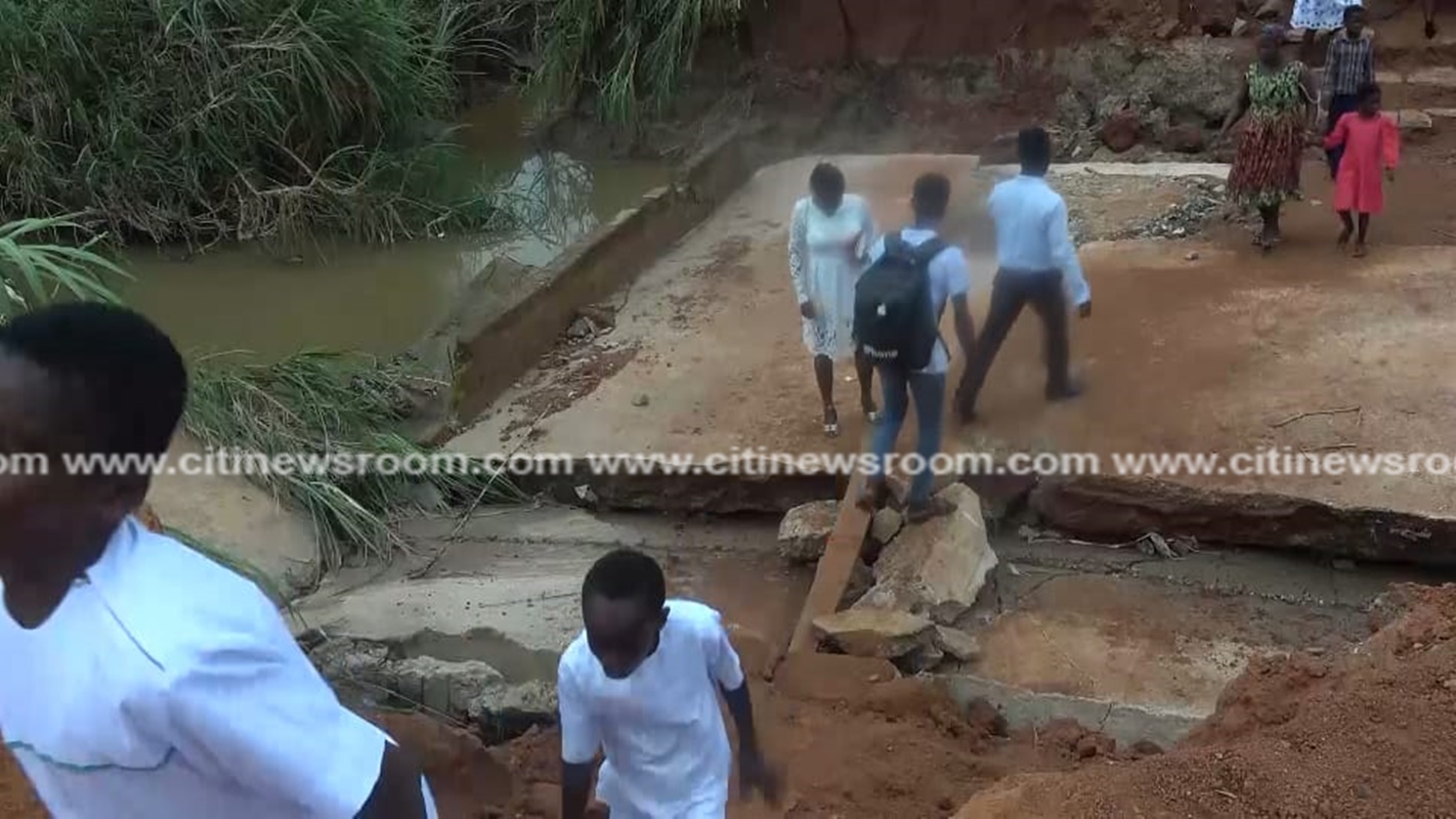 Bridge collapses after downpour; disconnects communities in Atwima Nwabiagya