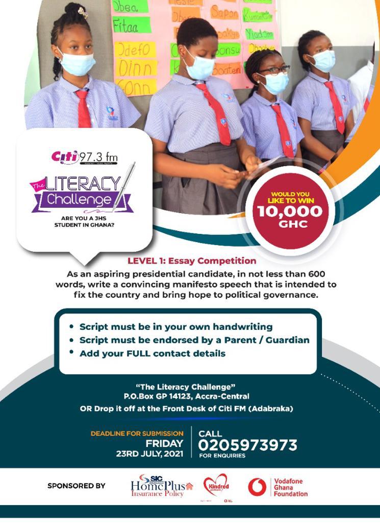 Citi FM’s Literacy Challenge 2021: Deadline for essay entries is July 23