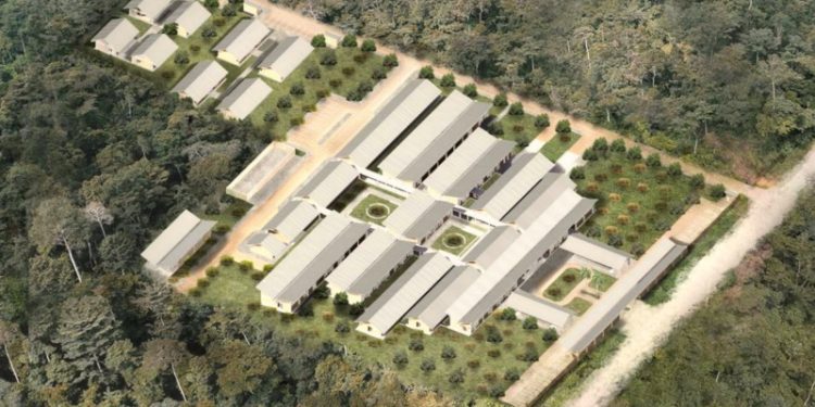 Aerial view of the proposed district hospital model